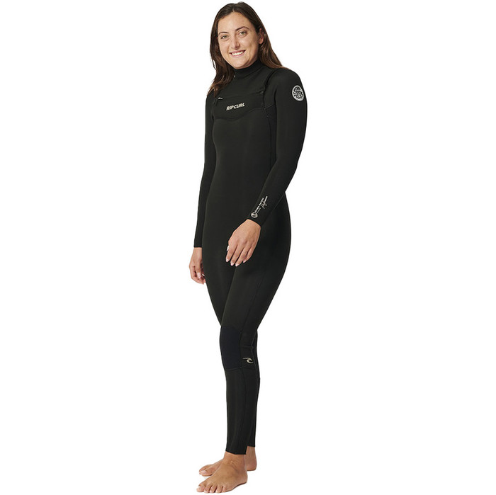 2024 Rip Curl Frauen Dawn Patrol Performance 3/2mm Brustreiverschluss Neoprenanzug 154WFS - Black